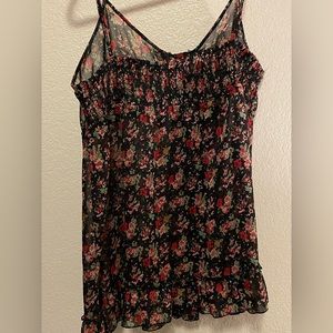 Express floral sheer spaghetti strap top